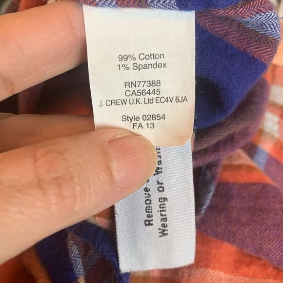 J. Crew colorful plaid long sleeves button shirt size 2 - Picture 4 of 7